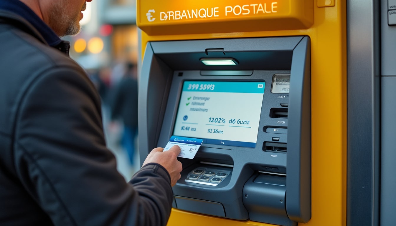 Illustration: Comprendre le plafond de retrait à la Banque Postale au distributeur automatique